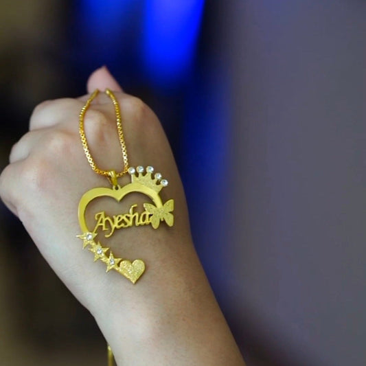Customise Name Necklace Heart Shape